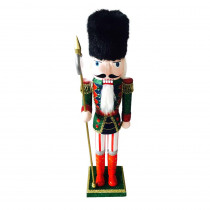 Home Accents Holiday 15 in. Glittered Nutcracker with Black Fur Hat