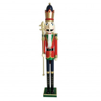Home Accents Holiday 36 in. Nutcracker Green and Red