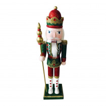 Home Accents Holiday 15 in. Glittered Nutcracker Green