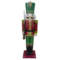 Home Accents Holiday 3 ft. Metallic Nutcracker Soldier with Staff