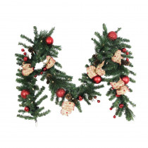 Home Accents Holiday 9 ft. Battery Operated Burlap Holiday Artificial Garland with 50 Clear LED Lights