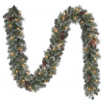 Home Accents Holiday 9 ft. Pre-Lit Artificial Sparkling Pine Christmas Garland with 120 Tips and 50 Clear Lights