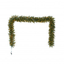 Home Accents Holiday 12 ft. Pre-Lit LED Elegant Natural Fir Artificial Garland with 300 Warm White Micro Dot Lights