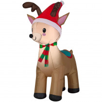 Home Accents Holiday 3.51 ft. Pre-lit Inflatable Reindeer Airblown