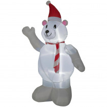 Home Accents Holiday 6.50 ft. Pre-lit Inflatable Polar Bear Airblown