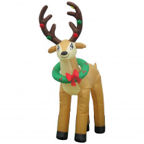 Home Accents Holiday 6 ft. Inflatable Reindeer with Wreath