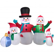 Home Accents Holiday 5 ft. Inflatable Snowman Family Scene