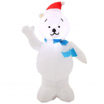 Home Accents Holiday 42 in. H inflatable Polar Bear in Santa Hat