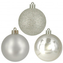 Home Accents Holiday 60 mm Silver Ball Ornaments (30-Count)