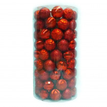Home Accents Holiday 60 mm 101-Piece Shatterproof Red Ornament Tube