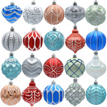 Home Accents Holiday Snowtop Dazzle 80 mm Assorted Ornament Set (20-Count)