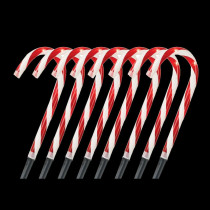 Home Accents Holiday 10 in. Pre-Lit Candy Cane Pathway Stakes (Set of 8)