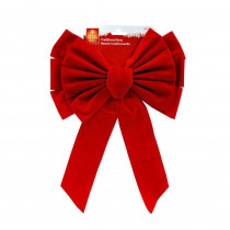 Home Accents Holiday 11 in. x 16 in. Red Flock Bow