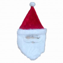 Home Accents Holiday 26 in. Plush Holiday Red Santa Hat with Faux Mustache and Beard