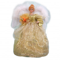 Home Accents Holiday 12 in. LED Angel Gold Tree Topper