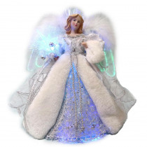 Home Accents Holiday 12 in. LED Angel Silver Tree Topper