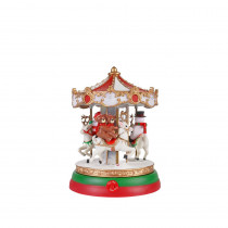 Home Accents Holiday 7 in. Animated Musical Lighted Carousel with LED Illumination and Sound