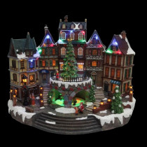 Home Accents Holiday 12.5 in. Animated Holiday Downtown