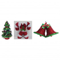 Home Accents Holiday 15 in. x8 in. Christmas Tinsel Wall Hanging (1 of 3 Variations)