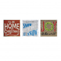 Home Accents Holiday X'mas Wood Plank Sign AST3