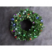 Home Accents Holiday 36 in. Royal Grand Spruce Wreath-Pure White/Multi