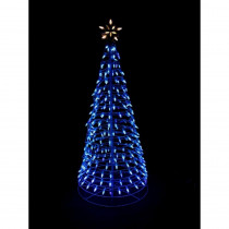 Home Accents Holiday 6 ft. Pre-Lit LED Blue Twinkling Tree Sculpture with Star