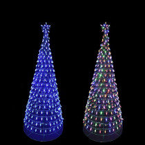 Home Accents Holiday 6 ft. Pre-Lit LED Tree Sculpture with Star and Color Changing Blue to Multi-Color Lights