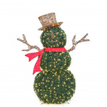 Home Accents Holiday 62 in. Topiary Snowman Sculpture with Warm White Lights
