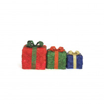 Home Accents Holiday LED Lighted Sisal Gift Boxes (Set of 3)