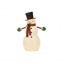 Home Accents Holiday 49.5 in. LED Lighted Cotton Snowman with Tophat