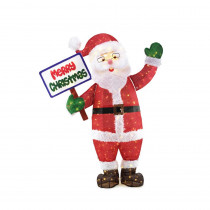 Home Accents Holiday 60IN 200L LED TINSEL SANTA WITH SIGN