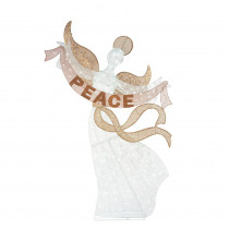Home Accents Holiday 108 in. Christmas Warm White LED Angel with Peace Sign