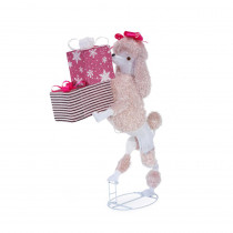 Home Accents Holiday 42 in. Christmas Cool White LED Poodle with Presents