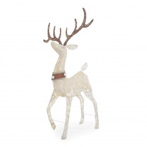 Home Accents Holiday 56 in. Warm White LED White PVC Standing Deer with Collar
