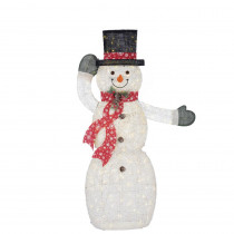 Home Accents Holiday 62.5 in. Warm White LED Animated PVC Snowman with Hat and Scarf