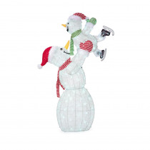 Home Accents Holiday 60 in. Cool White LED Acrylic Snowman Family