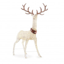 Home Accents Holiday 103 in. 320L LED PVC Standing Deer with Jingle Bell Collar