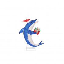 Home Accents Holiday 36 in. Pre-Lit Dolphin with Gift