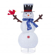 Home Accents Holiday 60 in. Christmas Cool White LED Collapsible Snowman