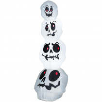 Home Accents Holiday 8 ft. - Airblown Lighted Stacked White Skulls