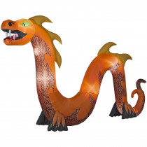 Home Accents Holiday 16 ft. Colossal Orange Serpent with Flaming Mouth Inflatable