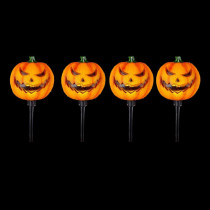 Home Accents Holiday 15 in. Scary Jack-O-Lantern Pathway Markers with LED Illumination (4-Pack)