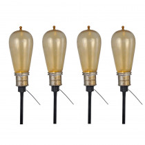 Home Accents Holiday 15-6/8 in. Bulb Pathway Markers with LED Illumination (Set of 4)