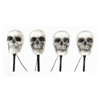 Home Accents Holiday 14-1/2 in. Blow Molded Skull Pathway Markers with LED Illumination (4-Set)