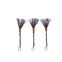 Home Accents Holiday 36-Light Black Grapevine Broom Path Lights (Set of 3)
