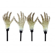 Home Accents Holiday 17 in. Illuminated Skeleton Hand Ground Breakers with LED Illumination (4-Pack)