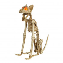 Home Accents Holiday 15 in. Skeleton Sitting Cat with LED Illuminated Eyes