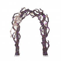 Home Accents Holiday 102 in. Orange and Purple LED Skeleton Arch