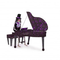 Home Accents Holiday 57 in. Pre-Lit LED Skeleton Playing Piano