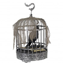 Home Accents Holiday 10 in. Animated Talking Raven in Cage with LED Illumination